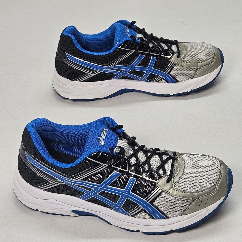 ASICS GEL Contend 4 Men Running Shoes Black Blue Silver Athletic Sneakers Size 9 - Picture 4 of 16